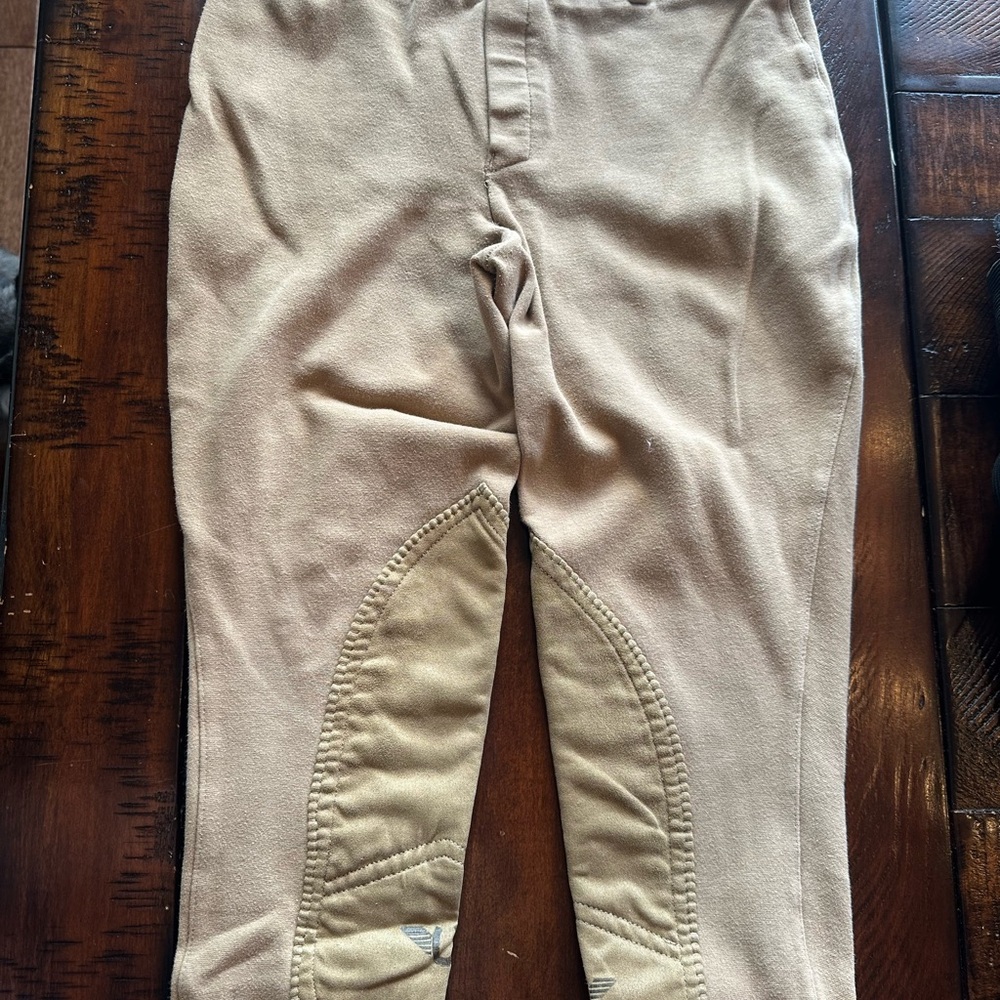 Tan Chinos with Knee Patches and Tailored Fit